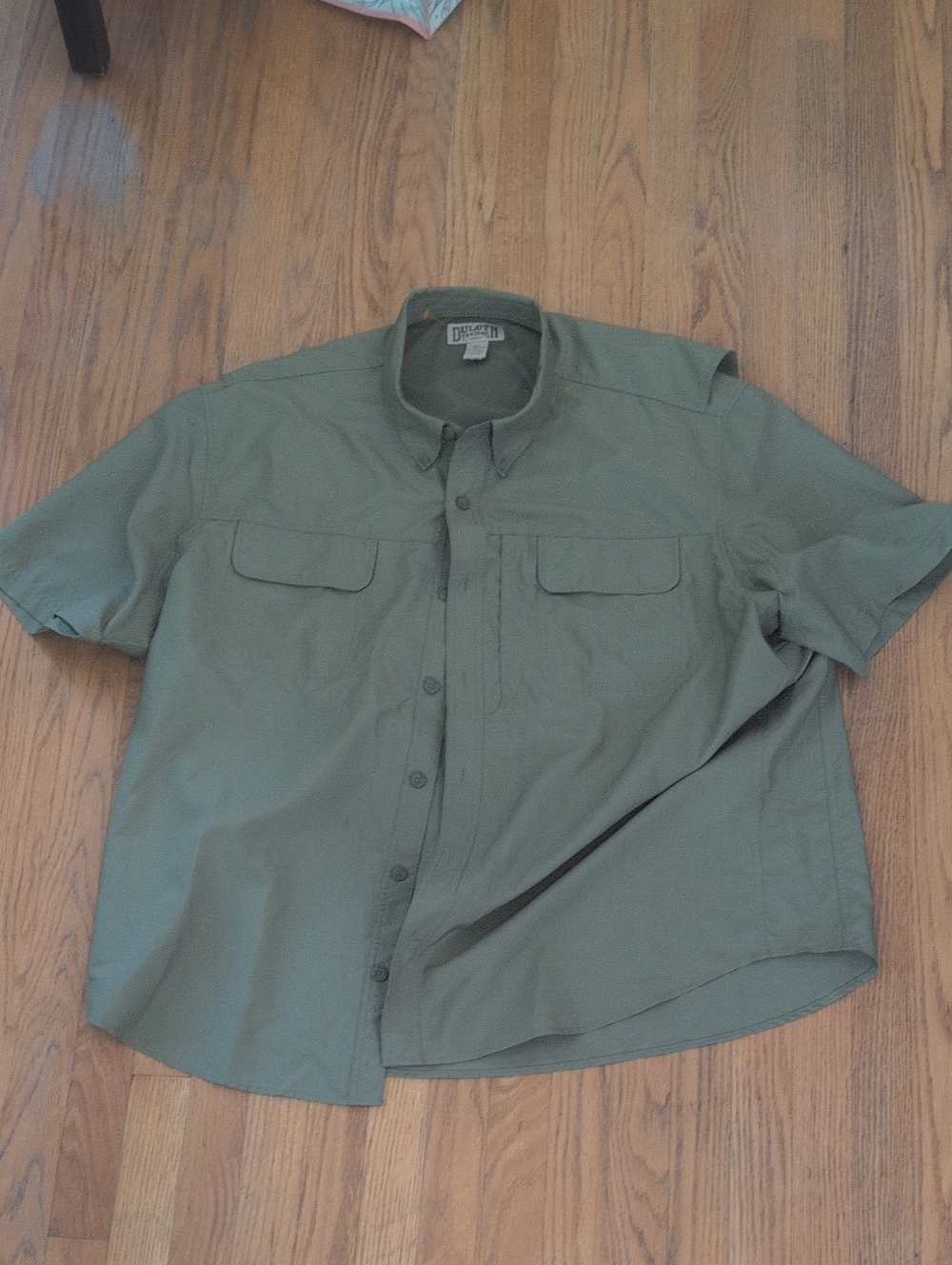 Duluth Trading Co Olive Short-Sleeve Shirt Jacket